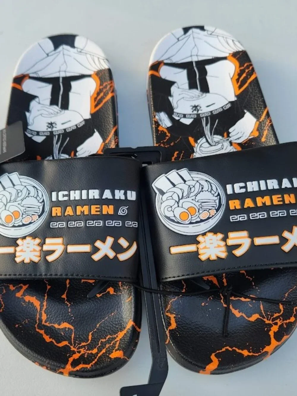 NEW Naruto Anime Ramen Men’s Size 7 Slippers Sandals Slides Shippuden Ichiraku R